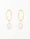 Golden Glow Oval Drop Earrings with Sterling Silver & Pearl